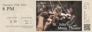 classical music theater event ticket template Transparent na Tumblr