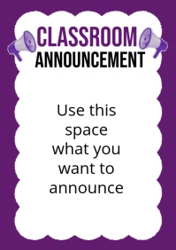 Classroom announcement A2 template
