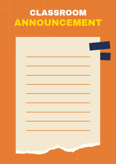 Classroom Announcement A4 template