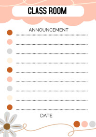 Classroom announcement A4 template