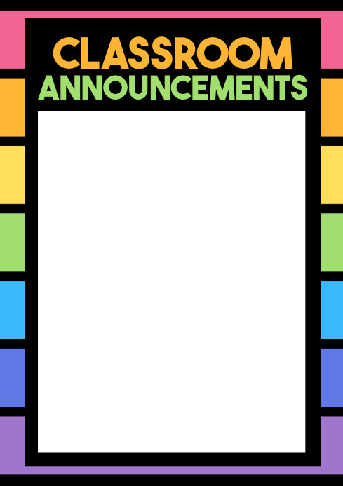 Classroom Anouncement Template | PosterMyWall