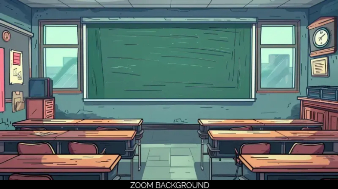 Classroom Chalkboard Zoom Background Template | PosterMyWall