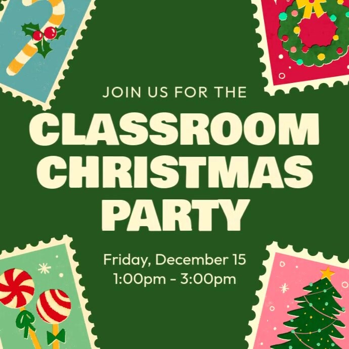 Classroom Christmas Party Instagram Post template