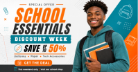 White School Essentials Sale Ibinahaging Larawan sa Facebook Template