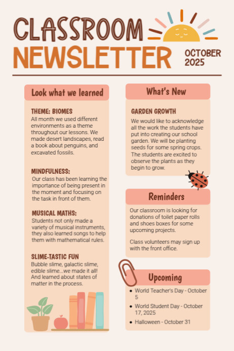 Newsletter Poster Examples Classroom Newsletter Posters Template | PosterMyWall
