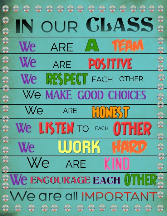 Class Poster Example Classroom poster, school poster Template | PosterMyWall