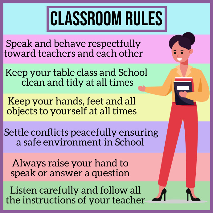 Classroom rules, rules for class Instagram 帖子 template