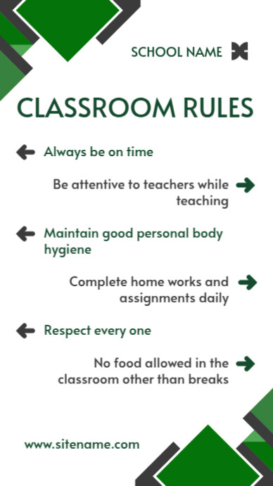 Classroom Rules and Procedure Chart Digital Display (9:16) template