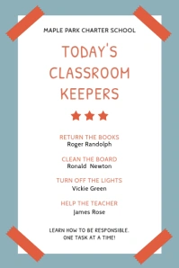 Classroom Rules and Regulations Blue Poster Template Plakat