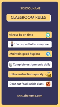 Classroom Rules Ekran reklamowy (9:16) template