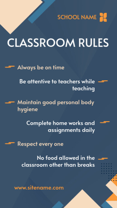 Classroom Rules Digital Display (9:16) template