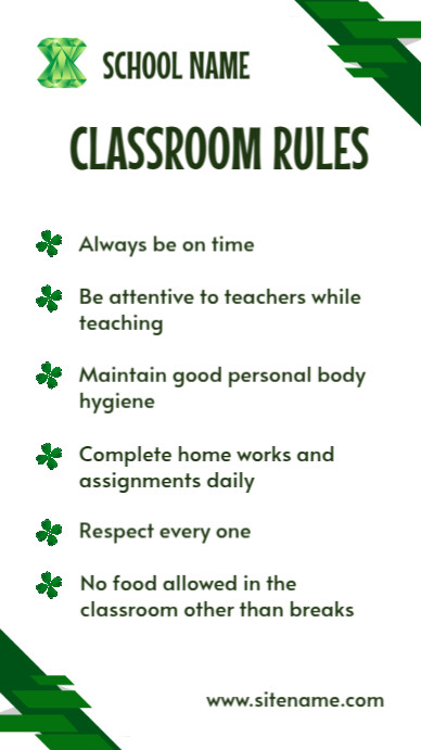 Classroom Rules Digital Display (9:16) template