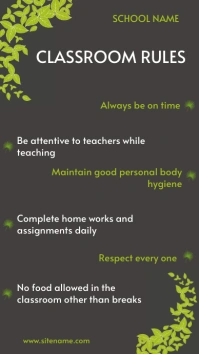 Classroom Rules Tampilan Digital (9:16) template