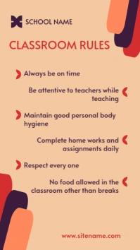 Classroom Rules 数字显示屏 (9:16) template