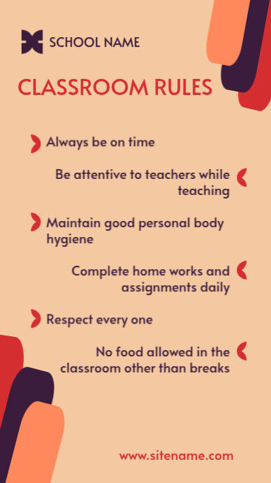 Classroom Rules Display digitale (9:16) template