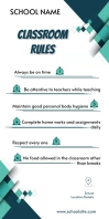 Classroom Rules Roll Up Banner 3' × 6' template