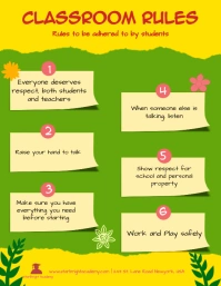 Classroom rules Pamflet (Letter AS) template