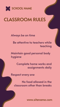 Classroom Rules Ekran reklamowy (9:16) template