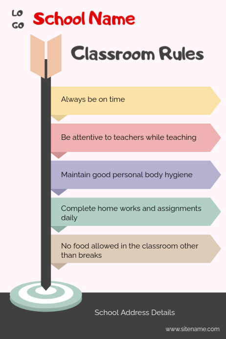 Classroom Rules Banner 4' × 6' template