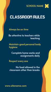 Blue Classroom Rules Digital Display Template