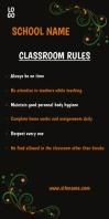 Classroom Rules Roll Up Banner 3' × 6' template