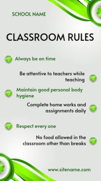 Classroom Rules Ekran reklamowy (9:16) template