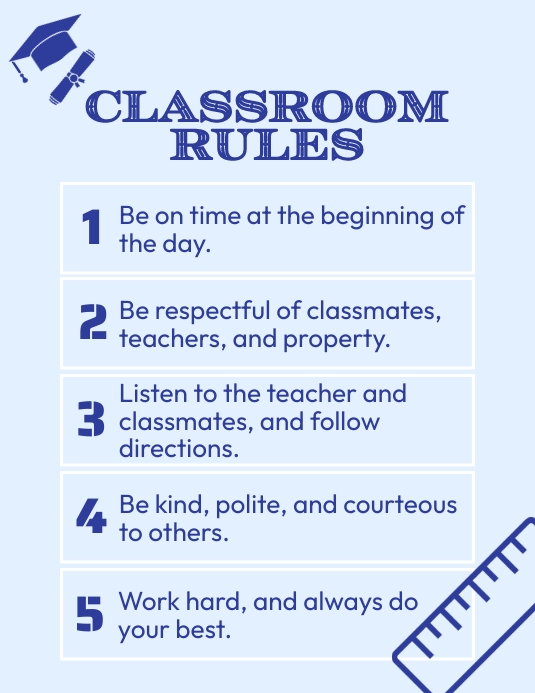 Classroom Rules Flyer (US Letter) template