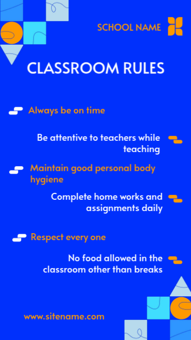 Classroom Rules Display digitale (9:16) template