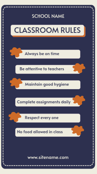 Classroom Rules Digital Display (9:16) template