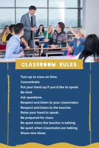 Classroom Rules Poster template