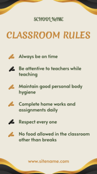 Classroom Rules Digital Display (9:16) template