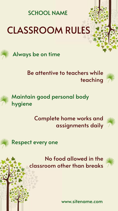 Rules Layout Format Classroom Rules Digital Display Template | PosterMyWall
