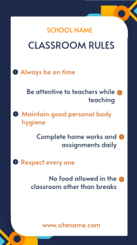 White Classroom Rules Digitalanzeige Template