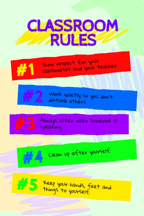 Classroom Rules Poster โปสเตอร์ template