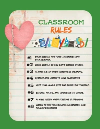 Classroom Rules Flyer Ulotka (US Letter) template