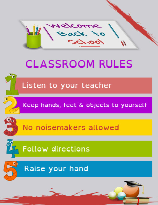 Classroom Rules Flyer Template PosterMyWall