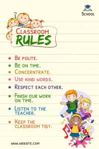 Classroom Rules Poster template