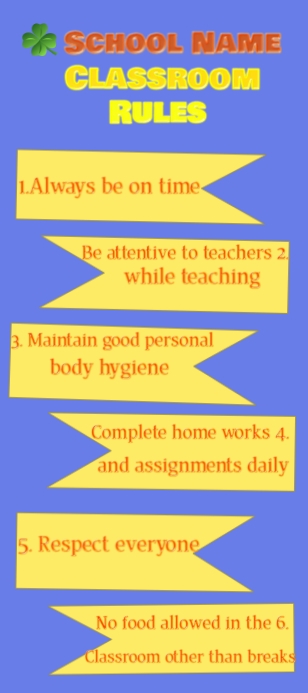 Classroom Rules Rack Card Template | PosterMyWall