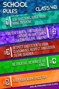 Classroom Rules School Poster 海报 template