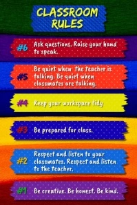 Classroom Rules School Poster Póster template