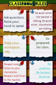 Classroom Rules School Poster Póster template