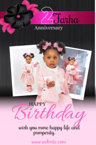 Classy baby birthday flyer Affiche template