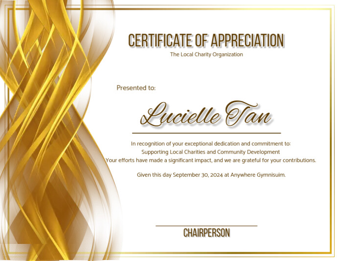 Classy Certificate of Appreciation US Flyers Pamflet (VSA Brief) template
