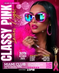 Classy Pink ladies Night – Breast Cancer Awareness Club Party Video Flyer/Poster Instagram Portrait template