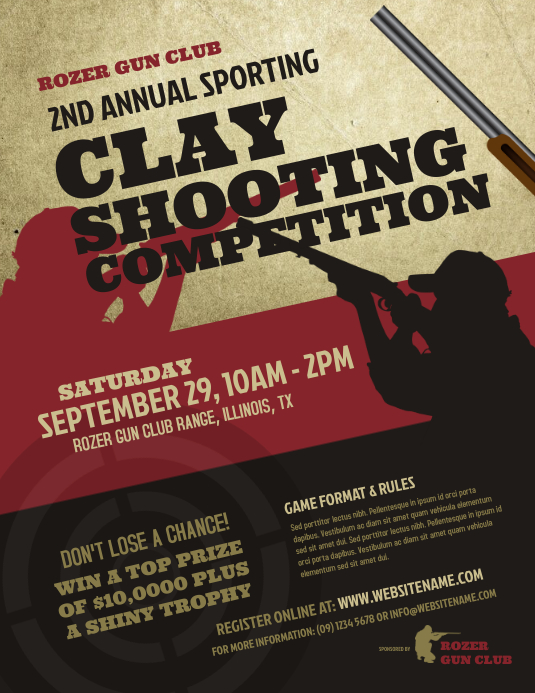 Clay Shooting Competition Flyer Template PosterMyWall