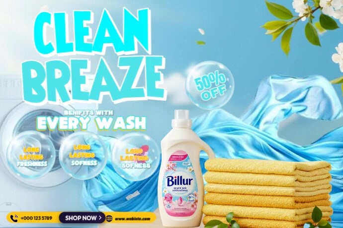 Copy of Clean Breeze, Fresh Every Wash | PosterMyWall