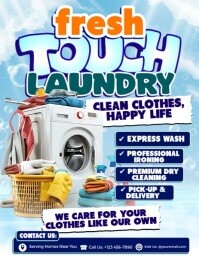 Clean Clothes, Fresh New Start Рекламная листовка (US Letter) template