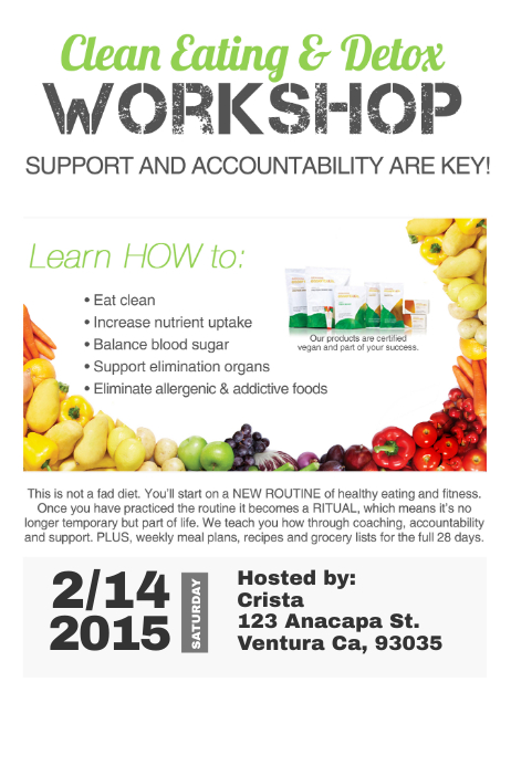 Eating Clean Poster 28 Day Clean Eating Challenge workshop Template | PosterMyWall