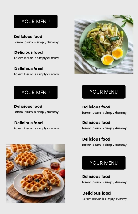 Copy of Clean Gray Minimalist Food Restaurant Menu | PosterMyWall