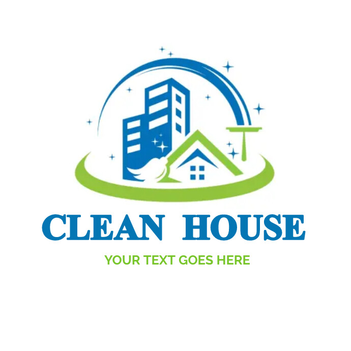 Clean house logo, cleaning services logo Logotyp template